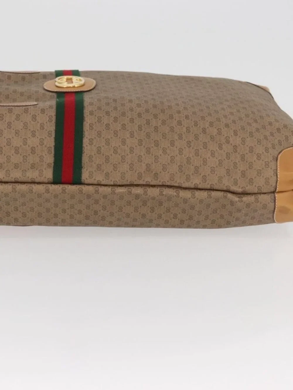GUCCI Micro GG Supreme Web Sherry Line Bag PVC Beige 002 904 0131 Auth yk20192A